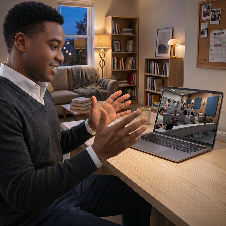 Desktop speaking practice environment